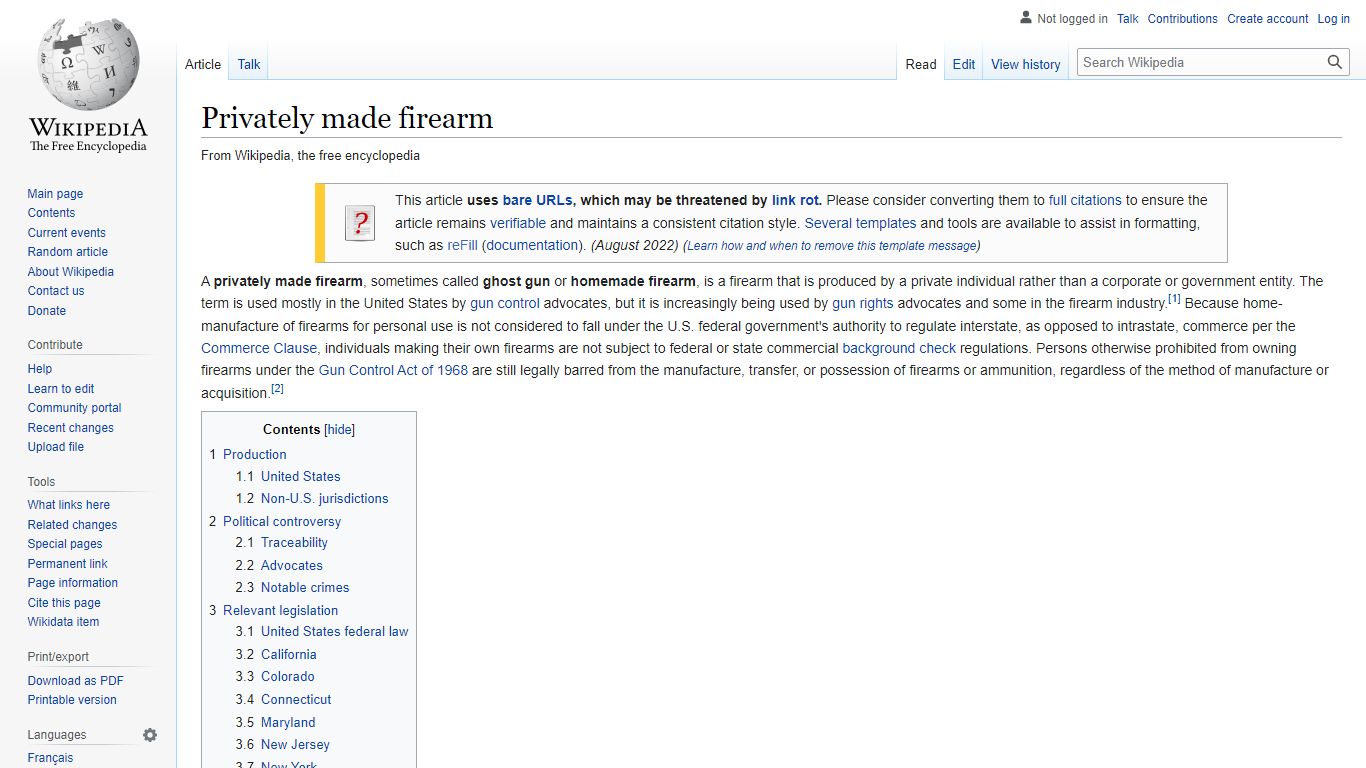 Privately made firearm - Wikipedia